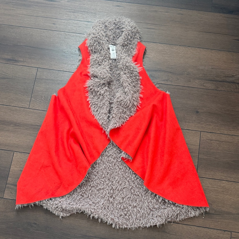 Orange Faux Fur Vest